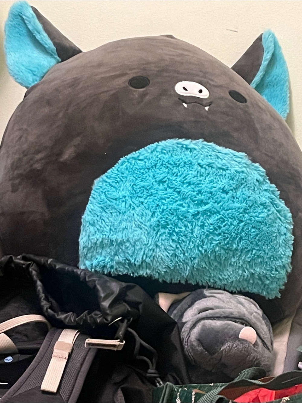 Blue-Bell Plush Bat Pillow - Teal Belly Stuffed Animal